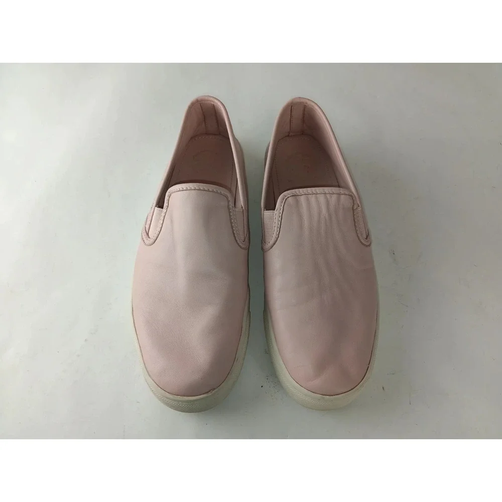 Tory Burch Women's Leather Slip-On Sneakers Pink Size 9 Casual Shoes